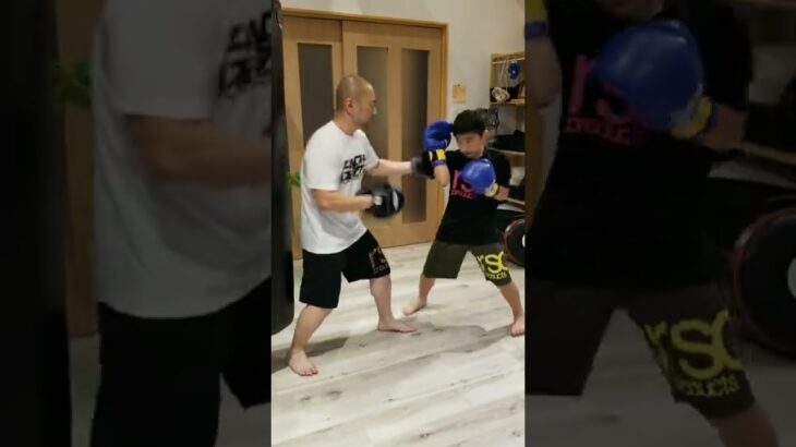 【親子】中学生ボクサー　ディフェンスから攻撃　元プロボクサーの父と本気のレッスン#shorts 　