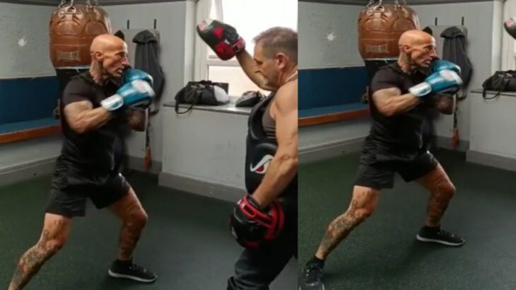 The Old Man Teaches Mr Tattoo stamina boxing exercise #shortsvideo #ムエタイ #muaythai