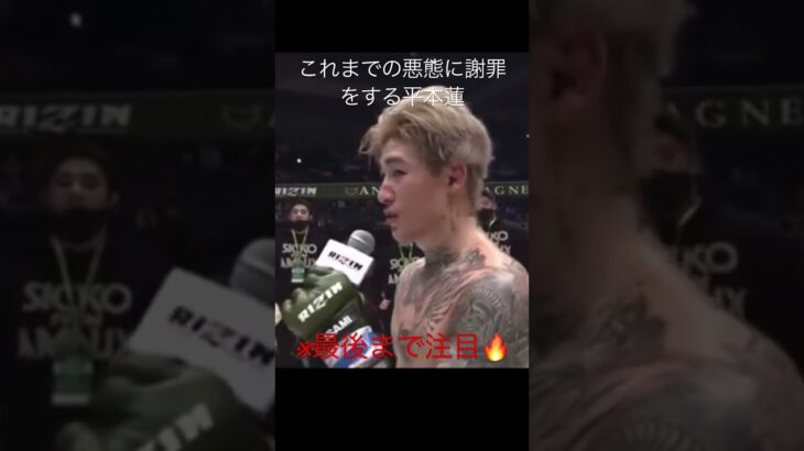 試合後の勝利インタビューの平本蓮#rizin #mma #格闘技 #ドミネーター聡志  #平本蓮