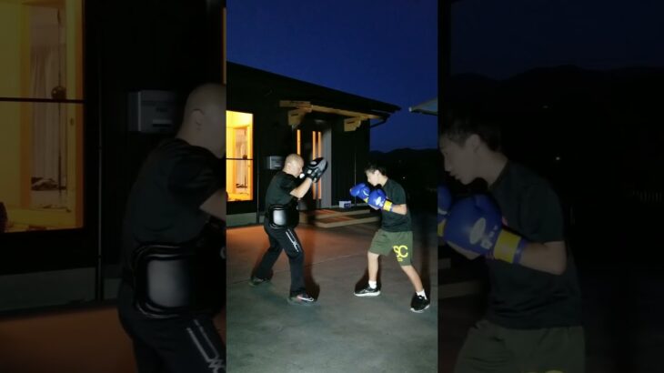 【ボクシング】中学２年の息子と親父で実践練習#short