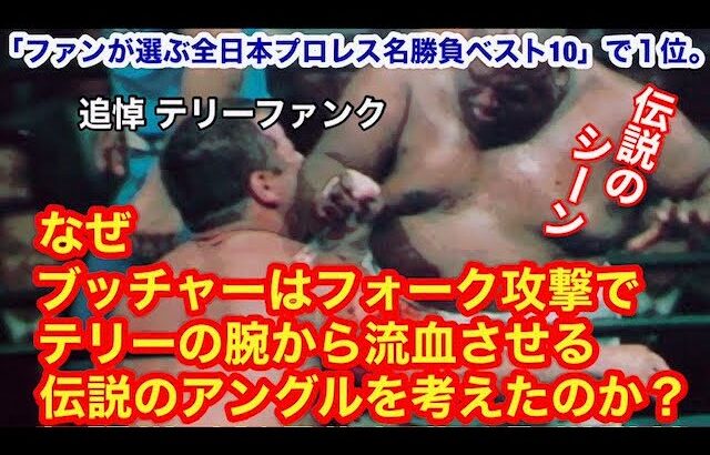 【追悼 テリーファンク】なぜブッチャーはフォーク攻撃でテリーの腕から流血させるアングルを考えたのか？「ファンが選ぶ全日本プロレス名勝負ベスト10」で１位。  #プロレス　#格闘技　  #アントニオ猪木