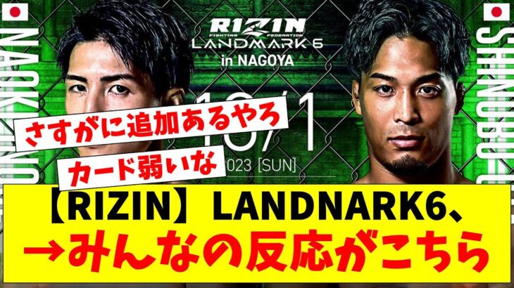 【RIZIN】LANDMARK6→みんなの反応がこちら…