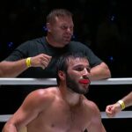 Zaiundin Suleimanov 🇷🇺 stops Adilet Mamytov and celebrates with the ONE Heavyweight MMA World Champ!