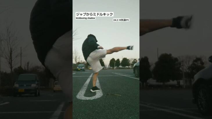 ジャブからミドルキック    kickboxing shadow  #martialarts  #mma  #muaythai  #sports  #朝活  #shorts