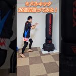 ミドルキックキック20連打蹴ってみた！ #キックボクシング #ムエタイ #格闘技 #kickboxing #muaythai #ミドルキック #shorts